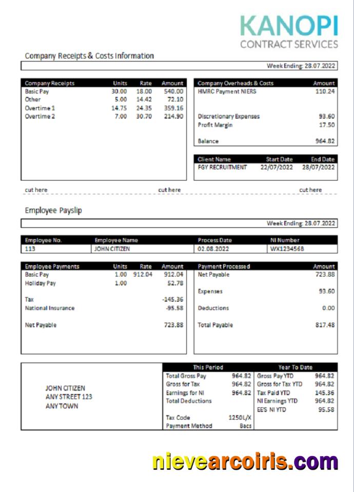 United Kingdom Kanopi Contract Services payroll company